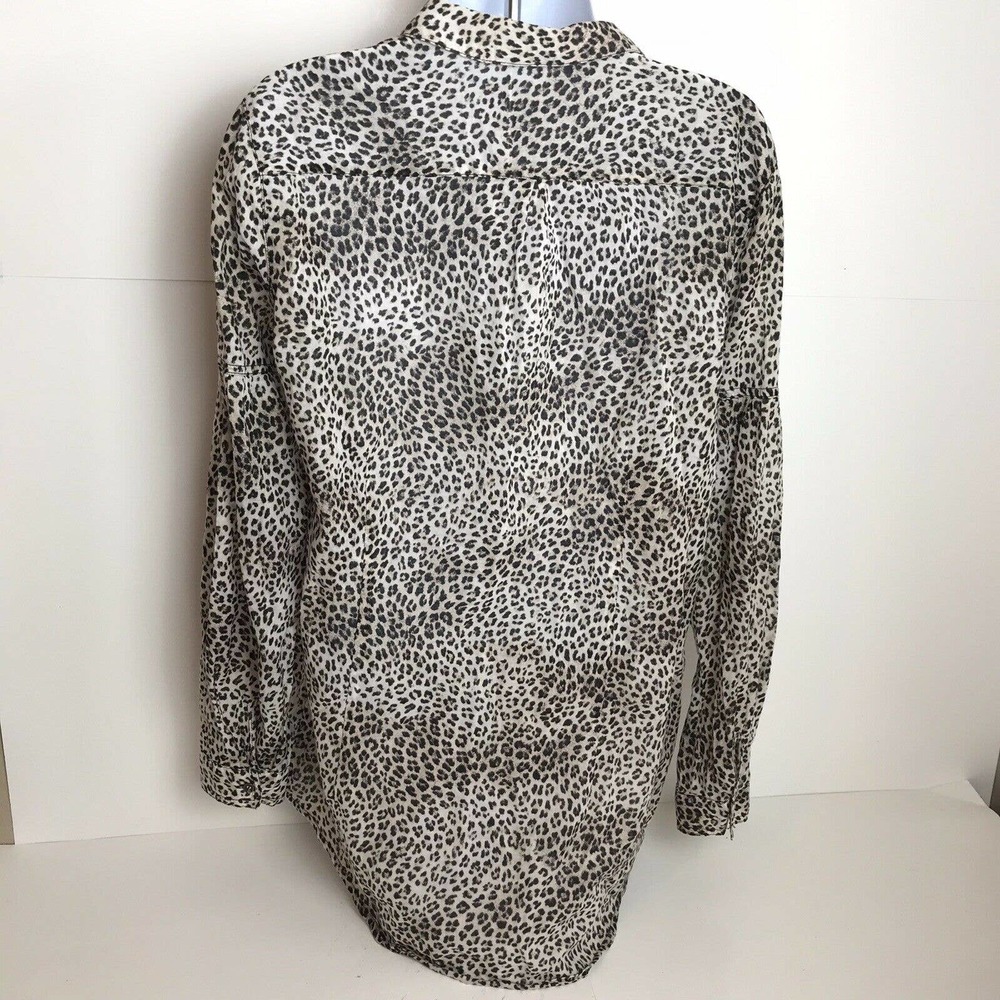 Zara Basic Cheetah Button Front Blouse - image 3